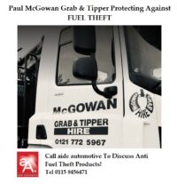 Scania TP Anti Siphon products for the Scania truck fleet of Paul McGowan Grab Haulage Hire Ltd - Protects HGV / Truck From Fuel Theft